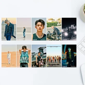 

10Pcs/Set SuperM All Members Personal Customized Card Team Crystal Card Sticker Kun Photocard Stickers Fans Gifts