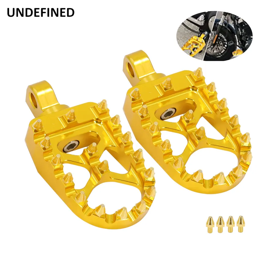 MX - Estribos Anchos Para Reposapiés Todoterreno, Color Negro, Para Harley Dyna Street Bob Sportster 883 Softail Fatboy Touring Road Glide Street