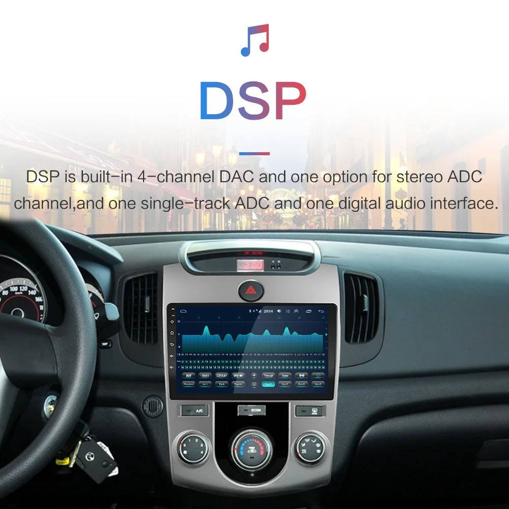 2G+ 32G 9" 2din Android 8.1 GO Car DVD Player For 2008 2009 2010 2011 2012 2013 Kia Cerato 2 Car Radio GPS Navigation WIFI