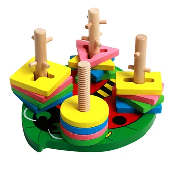 

Stacking Beetle Geometry Block Building Puzzle Board Early Developmental Toy