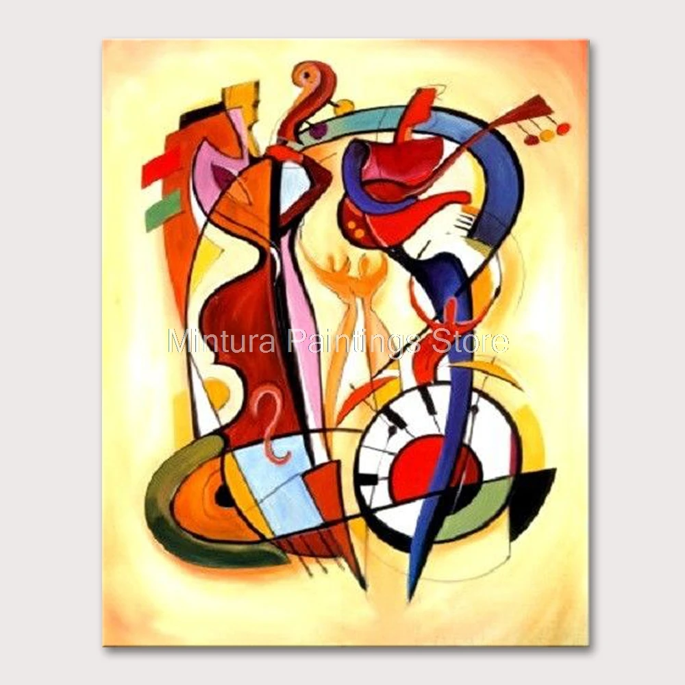 Mintura Modern Soyut Sanat Cilgin Muzik Yagliboya Tuval Uzerine El Yapimi Duvar Sanat Resmi Oturma Odasi Ev Dekorasyon Icin Music Oil Painting Canvas Paintingabstract Art Aliexpress