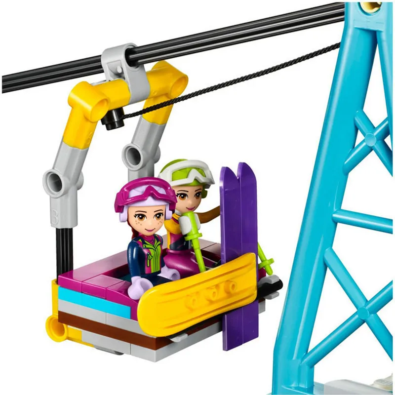  632pcs Legoinglys Snow Resort Ski Lift Friends for Girl Model Building Block Kit Toys Girl Birthday