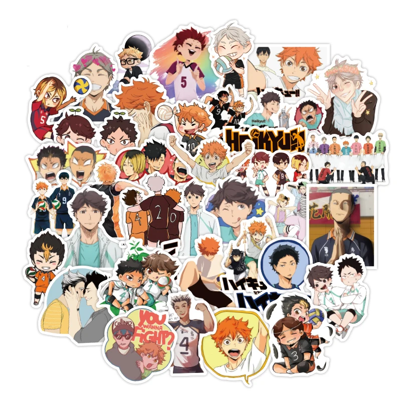 

100pcs Manga Haikyuu!! Sticker Hinata Shoyo PVC Stickers Japan Anime Collection stickers