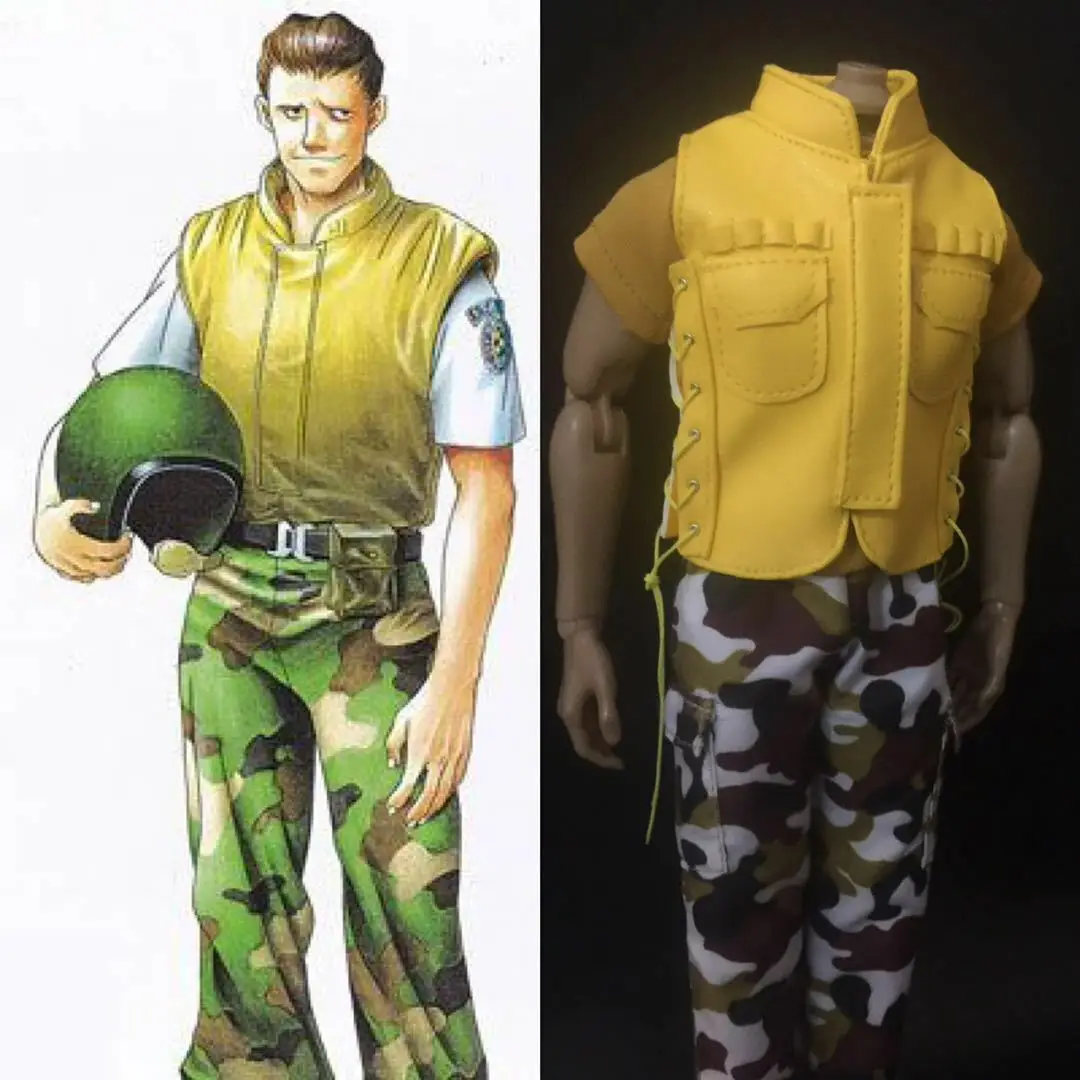 

1/6th Yellow PU Leather Vest Model For 12" Male Action Figure Body Doll Toys