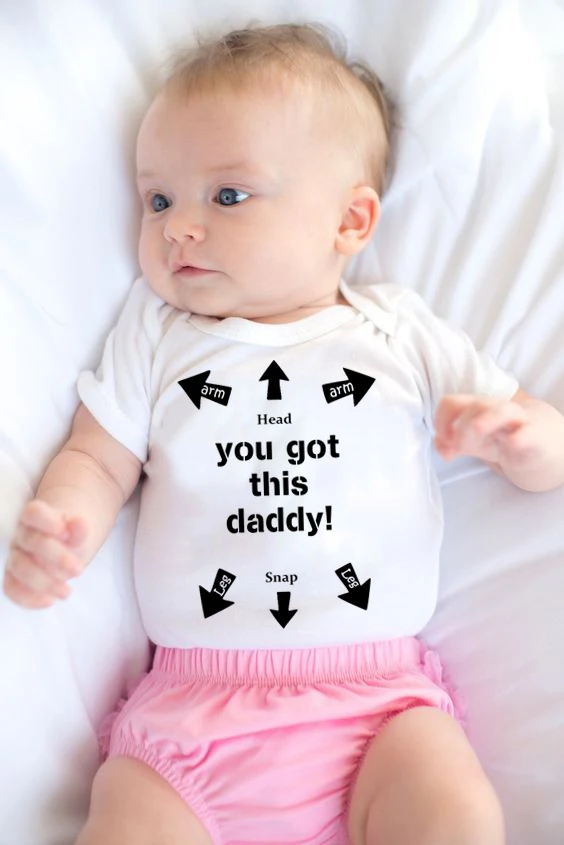 

You Got This Daddy Newborn Baby Unisex Bodysuit Funny Infant Letter Print Jumpsuit Toddler Cute Short Sleeve Bodysuits