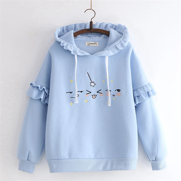 Merry Pretty женские толстовки с героями мультфильмов, с оборками, из кусков, свитшоты, зимний спортивный костюм с капюшоном и длинным рукавом, свободные пуловеры