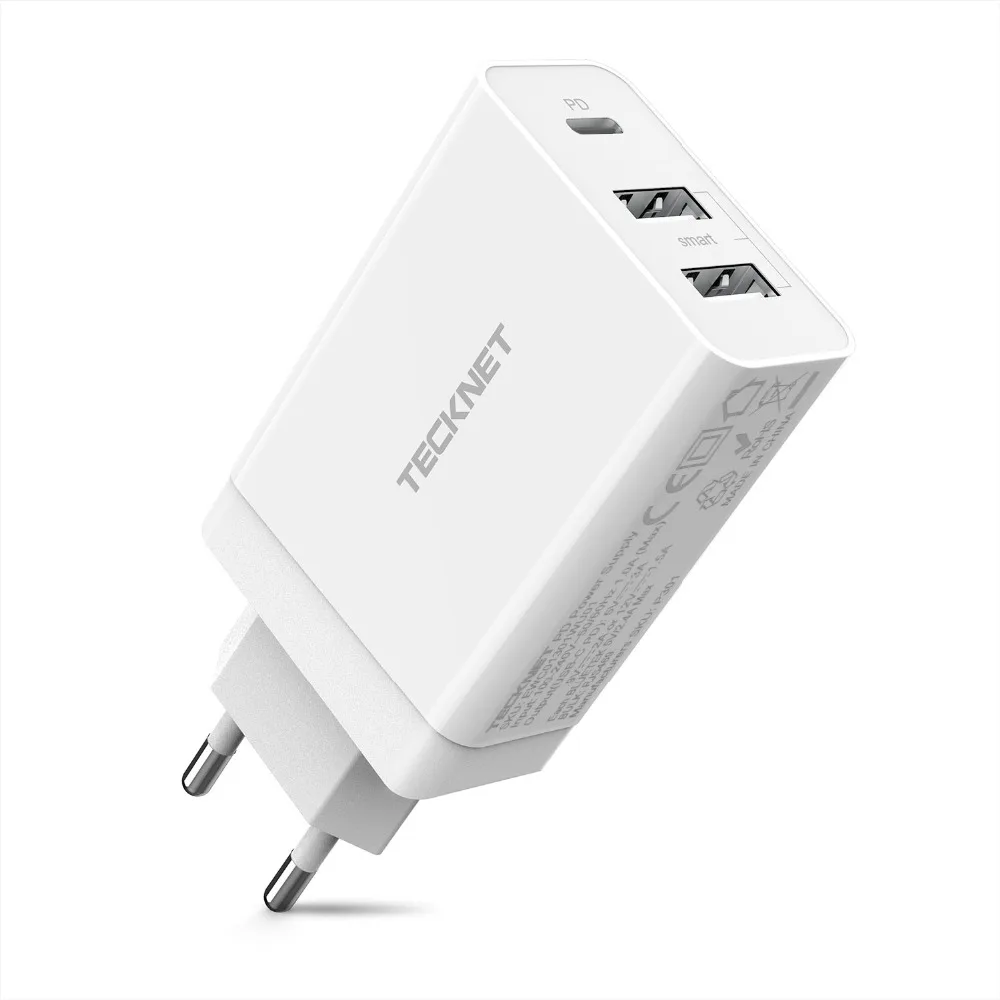 Tecknet 2.4A USB зарядное устройство Быстрая зарядка для samsung S9 Xiaomi huawei быстрое настенное зарядное устройство для iPhone X 8 7 iPad зарядное устройство для мобильного телефона