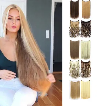 

DIANQI 24 "series fish hair extension natural wave invisible silk, no hairpin, resistance to synthetic heat, long hair for
