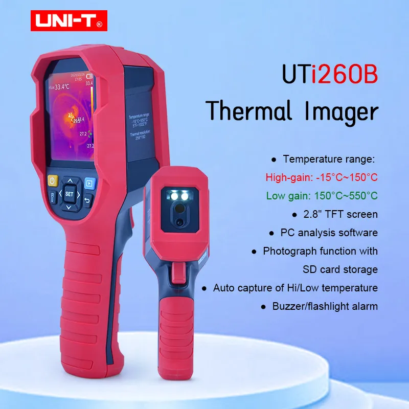 UNI-T UTi260B infrared thermal imager temperature Industrial Thermal Imaging Camera Handheld Infrared Thermometer 256*192 Pixe |