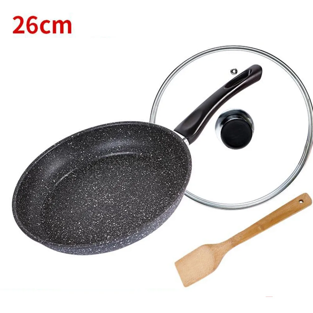 Pan Non-stick Pan with Lid Skillet 30cm Frying Pan Home Garden Induction Cooker Pans Gas Stoves Pancake Pan Steak Wok Pan Bread