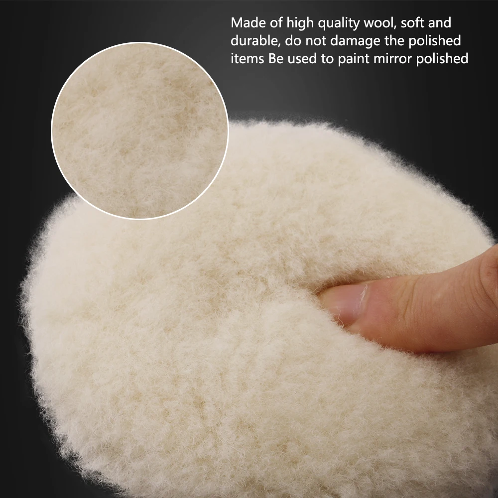 (Bulk 2Pcs & 5Pcs) SPTA 1"/2"/3"/5"/6"/7&ldquo; Heavy Cut Wool Polishing Pad High Density Lambs For DA / Ro Car Polisher wool polishing head wool polishing pad car polish pad car polishing pad