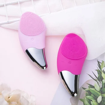 

Hot Electric Silicone Facial Cleansing Brush Sonic Vibration Massage USB Rechargeable Smart Ultrasonic Face Cleaner Beauty Tool