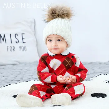 

Baby Knitted One-piece Sweater 3-24 Month Pure Cotton Baby Rompes Boy Jumpsuits Christmas Clothes Girls Clohtes Spring Autumn