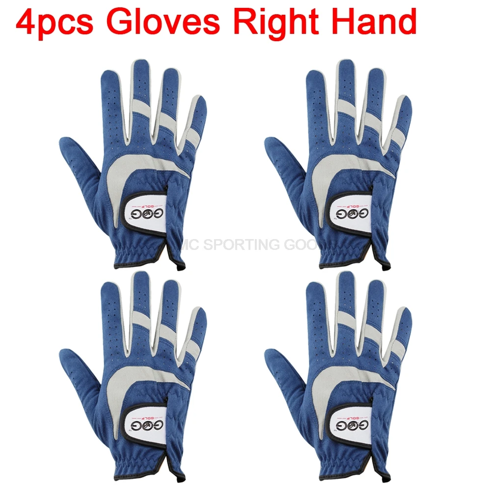 4PCS Right Hand 4 шт. перчатки для гольфа мужские синие GOG дышащие перчатки из мягкой ткани для левой и правой руки спортивные перчатки абсолютно новые - Цвет: 4PCS Right Hand