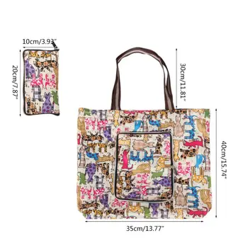 

Oxford Shopping Bag Women Reusable Tote Foldable Shopper Fashion Travel Organizer Shoulder Bags