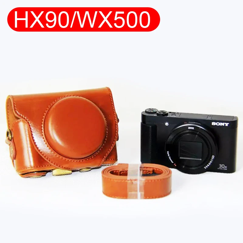 leather camera bag Leather camera case bag Grip Strap For Sony DSC-HX90V HX90 HX50 HX60 WX500 leather camera bag Bags & Cases