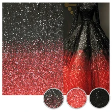 Черный красный рыбья чешуя блеск градиент блесток ткань свадебное платье костюмы, распродажа ярд