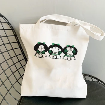 

PAZ Mafalda And QUIERO Cafe Printed Women Shoulder Bags Cartoon New Cute Harajuku Female Kawaii Handbag Girls Wallet Funny Bags