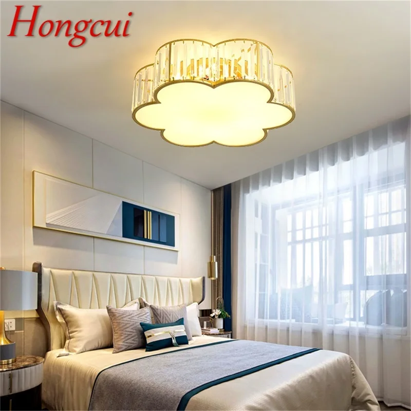 

Hongcui Gold Ceiling Lamp Modern Creative Cloud LED Crystal Light Fixtures Home For Dining Room Decoration