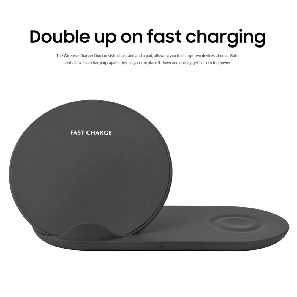 Для samsung Беспроводное зарядное устройство Duo Dock Dual EP-N6100TBCGCN Быстрая зарядка для Galaxy Note 9 8 S9 S8+ часы gear S3 Быстрая зарядка
