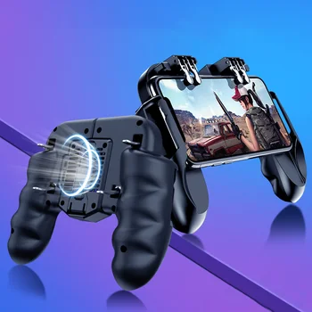 

H9 Game Controller Mobile Joystick Flip Button Gamepad, 6-finger Operation Gamepad with Cooling Fan For Iphone/Android Gamepad