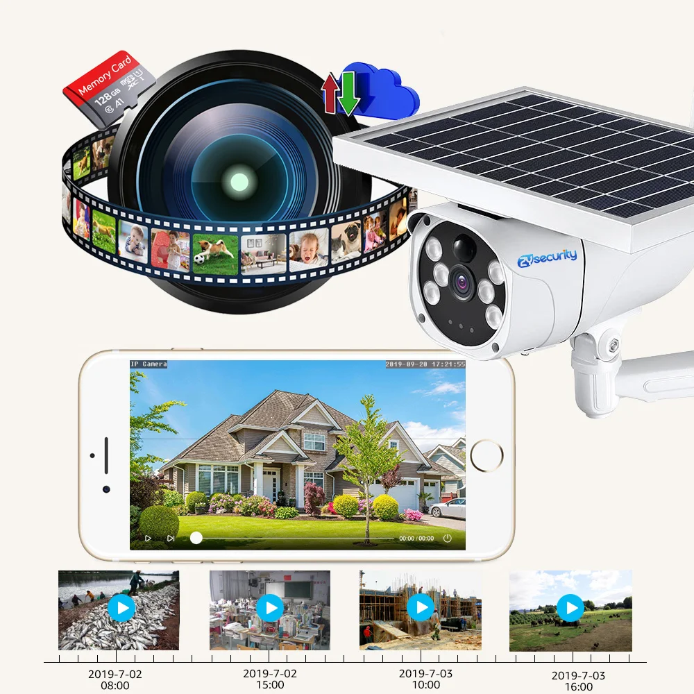 1080P Solar Power 4G SIM Card IP Camera Outdoor IP67 PIR Detect Dual Light Video Surveillance Security Wireless Battery Camera