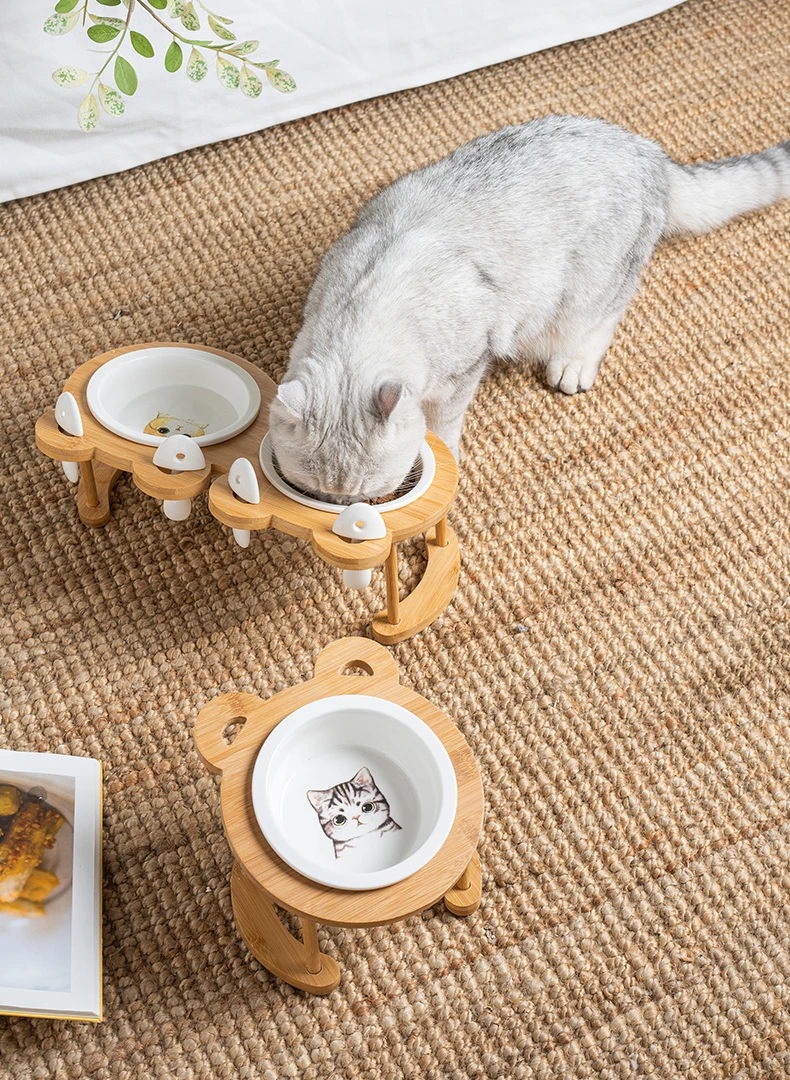 Title 14, Ceramic Cat Bowl Single Double Pet Bowl Puppy D...