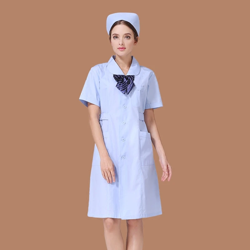 Высокое качество короткий и полный рукав спа костюм больничной медсестры женское платье Медицинские костюмы Твердые Скраб Топы клиника одежда