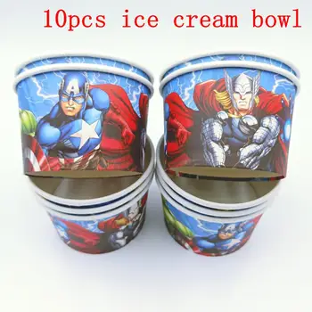 

10PCS/LOT AVENGERS ICE CREAM CUPS KIDS BIRTHDAY PARTY SUPPLIES AVENGERS ICE CREAM BOWLS WHOLESALE ICE CUPS