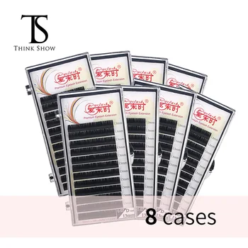 

THINKSHOW 8pcs/lot Individual Eyelash Extension Korea Slik Eyelashes Extension Russia 3D Lash Thick Fashion Eye Lashes Makeup