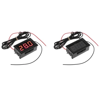 

2x DC 5 - 12 V - 50 - 110 Degree C Digital Thermometer with Probe [Parallel Import Goods] Green & Red