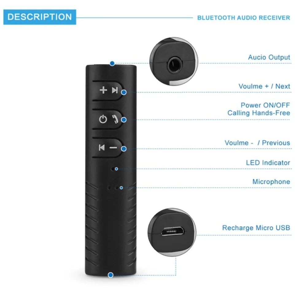 Маленький размер, автомобильный Bluetooth AUX 3,5 мм разъем, Bluetooth приемник для гарнитуры, Bluetooth адаптер, автомобильный передатчик, музыкальные приемники