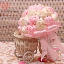 Сладкий розовый свадебный букет Искусственный цветок розы Сад невесты букеты