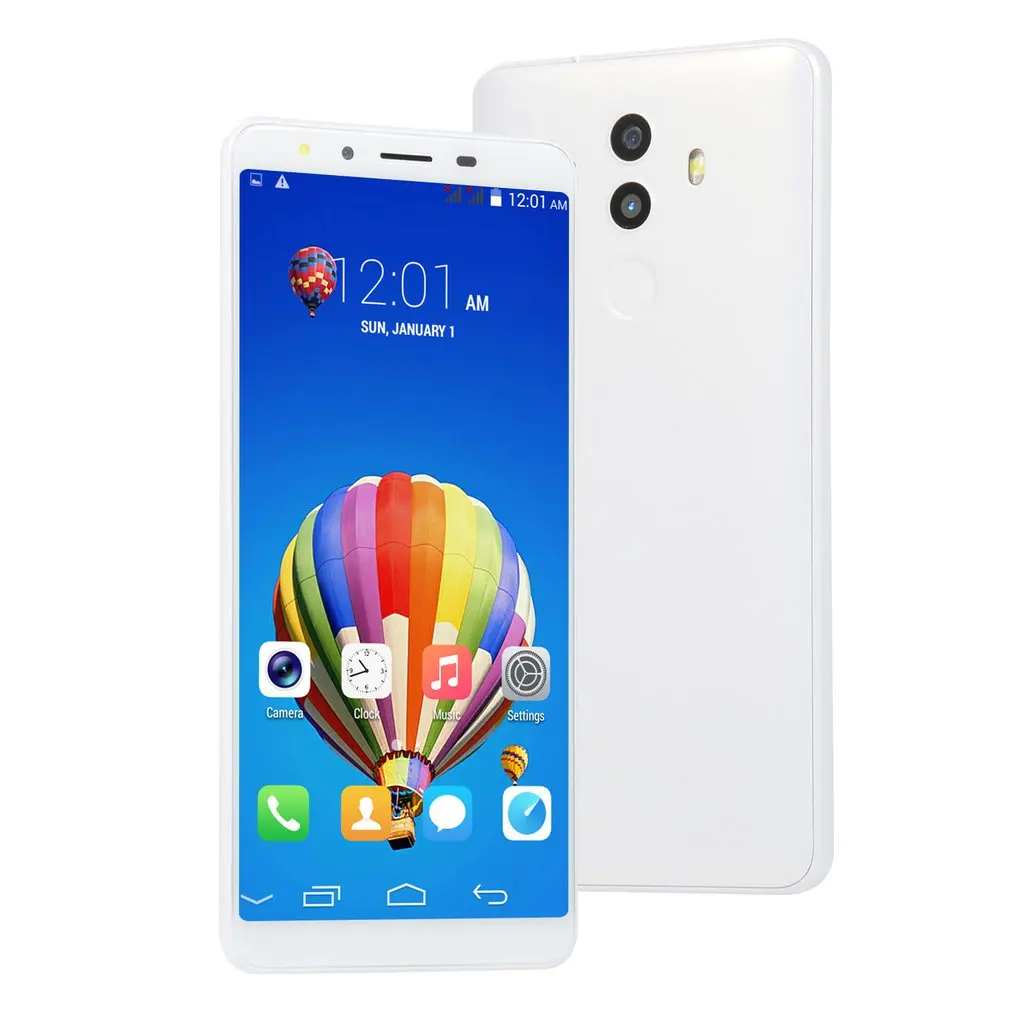 White 4G смартфон 5,72 дюймов Android четырехъядерный двойной Sim глобальная версия связи мобильный телефон машина отпечатков пальцев Смартфон - Цвет: White