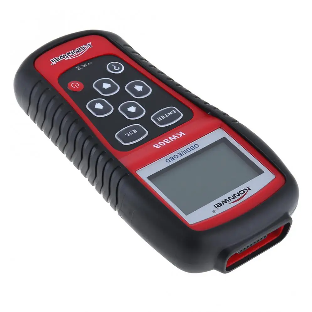 KONNWEI KW808 OBDII/EOBD многоязычный 12 в автомобильный диагностический инструмент декодирования неисправностей для американских/азиатских/европейских транспортных средств