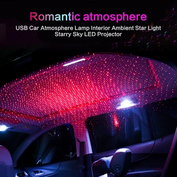 

Mini LED Car Roof Star Night Lights Projector Light Interior Ambient Atmosphere Galaxy Lamp Decoration Light USB Plug Decorative