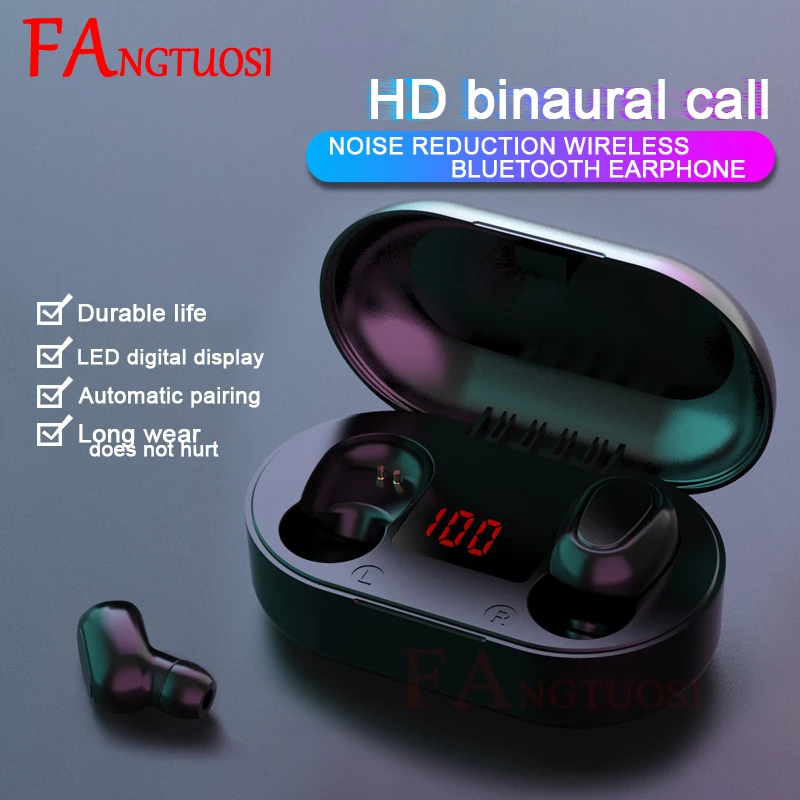 FANGTUOSI мини беспроводные Bluetooth наушники светодиодный цифровой дисплей Спортивная гарнитура музыкальные наушники-вкладыши с микрофоном IPX5 В... FANGTUOSI мини беспроводные Bluetooth наушники светодиодный цифровой дисплей Спортивная гарнитура музыкальные наушники-вкладыши с микрофоном IPX5 В...