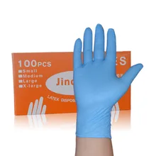 100 stück Boxed Einweg Handschuhe Blau Nitril Latex Catering Wasserdichte Hausarbeit Ausgehenden Schutz Nitril Gummi Handschuhe