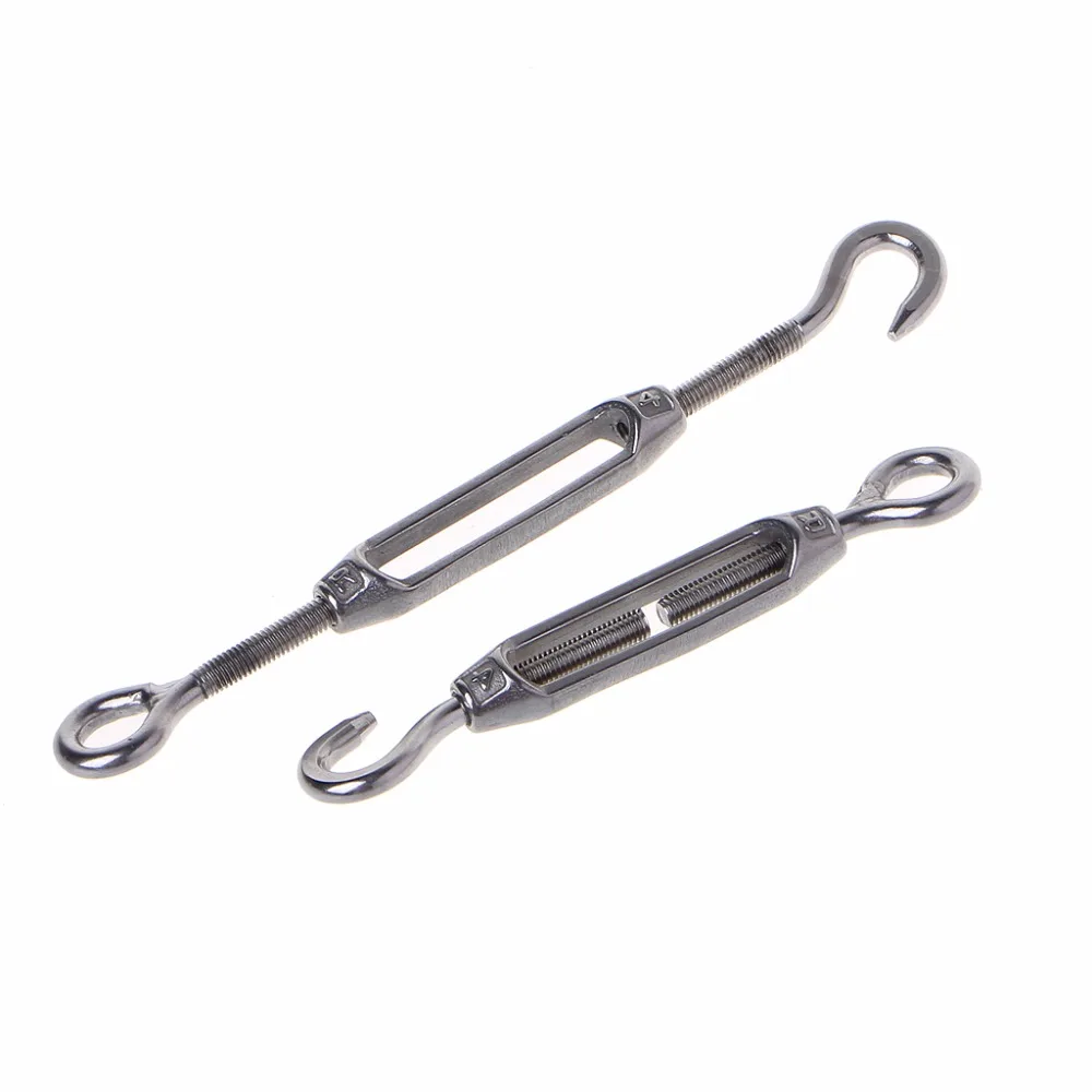 4PCS 304 Stainless Steel M4 Hook& Eye Turnbuckle Light Duty Wire Rope Tension
