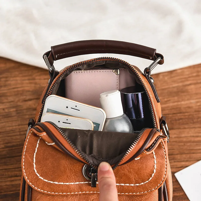 

Yin Bag Women's 2019 New Style Simple Versatile WOMEN'S Backpack Retro Color Handbag INS Trend WOMEN'S Bag