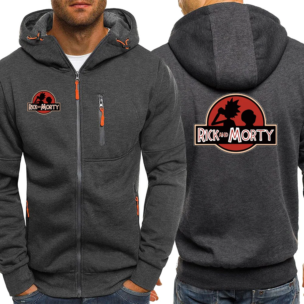 Streetwear Mens Hooded Hot Sale Autumn Rick And Morty Cartoon Jackets Zipper Sweatshirts Male Hoodie Casual 1