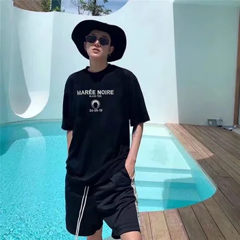 

Summer Style Top Version Marine Serre T Shirt Women Short Sleeve Tees Moon Cotton T-Shirt Women