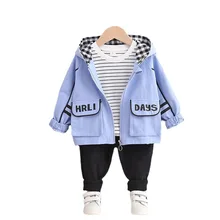 Vêtements en coton pour bébés garçons et filles, sweat à capuche rayé, t shirt et pantalon pour enfants, vêtements de sport décontractés, nouvelle collection printemps automne pièces/ensembles 