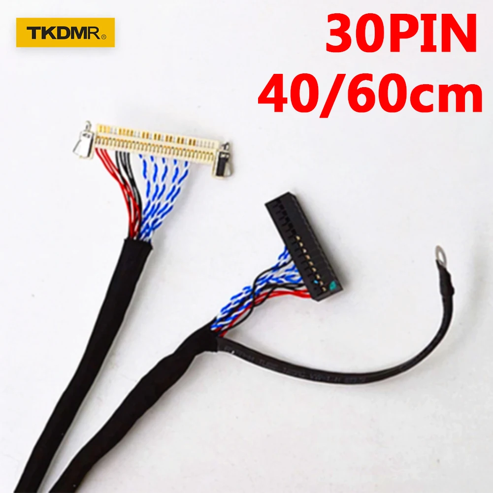 

2PCS LVDS Cable FIX-30P-D8 1ch 8-bit 30 pins 30pin single 8 line For 26-47 inch big screen panel 2 models 400mm 600mm