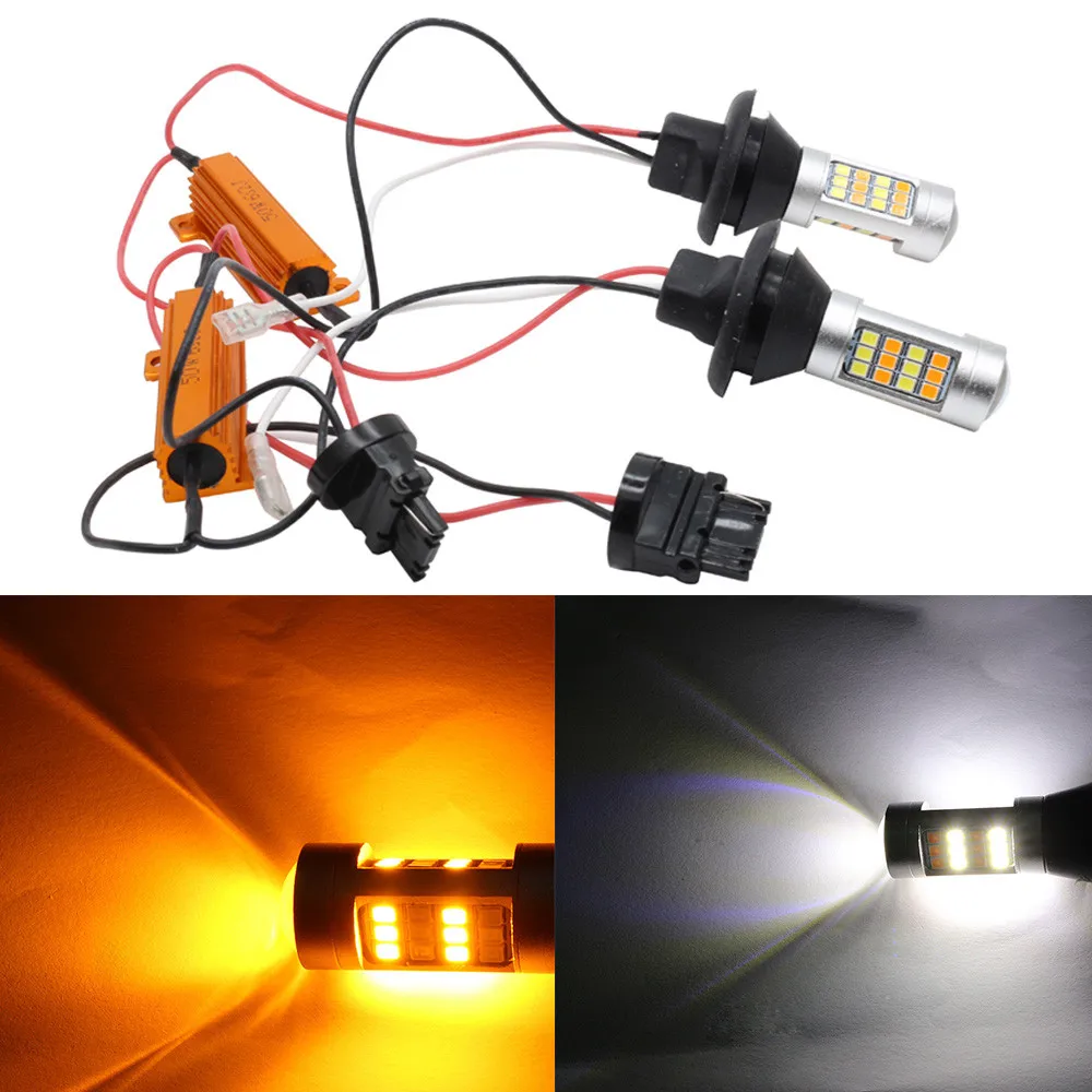 Kongyide автомобильный светильник 2X T25 3156 10 Вт 42SMD поворотники дневной ходовой светильник s светодиодный светильник белый/желтый светодиодный автомобильный светильник s Внешний