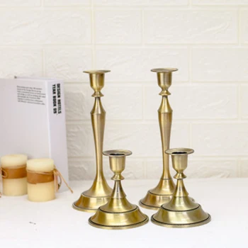 

Table Christmas Candle Holders Wedding Decorations Vintage Bronze Candlestick Decoration Stand Centerpieces Wedding L