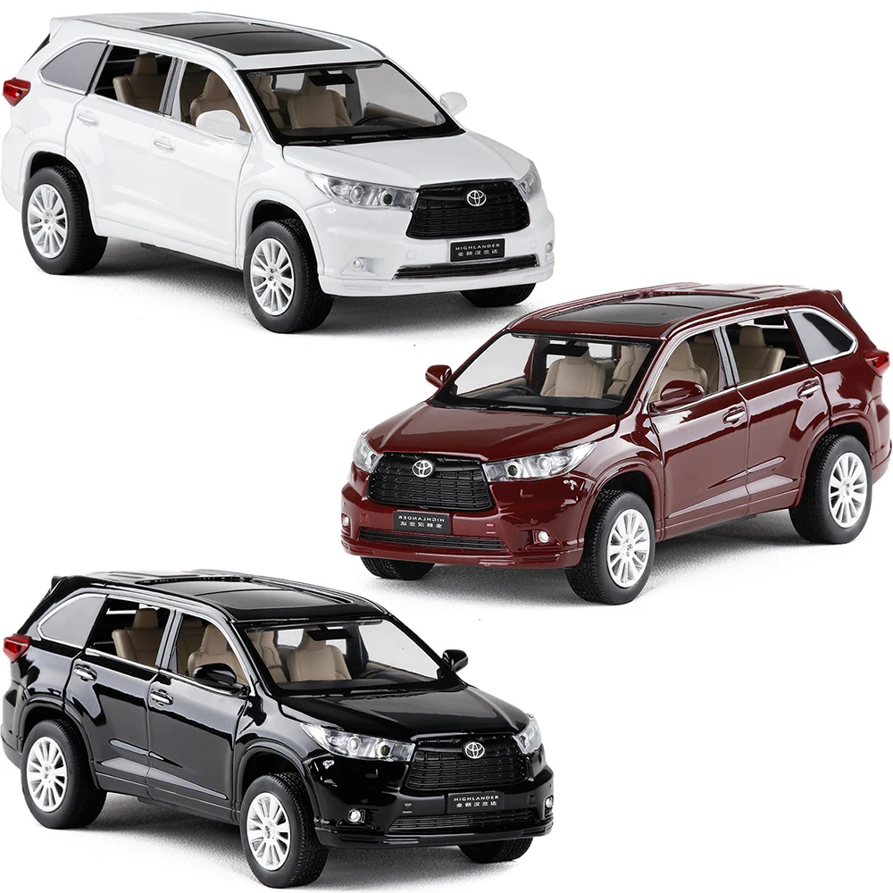 

1:32 TOYOTA Highla Alloy Musical Lighting Machine Diecast Toy Vehicles Hot Wheel Car Model Car Metal Body Doors Can Opened Toy
