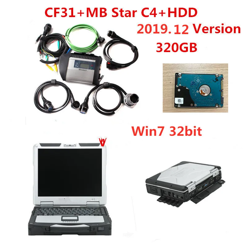 Лучший MB Star C4 wifi+ Полное программное обеспечение SD Подключение C4 HDD+ CF31 I5 ноутбук звезда OBD2 диагностический инструмент для автомобиля грузовик готов к использованию