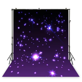 

HUAYI purple starlight universe photo shoot backdrop children birthday photography background studio props photobooth D-1914