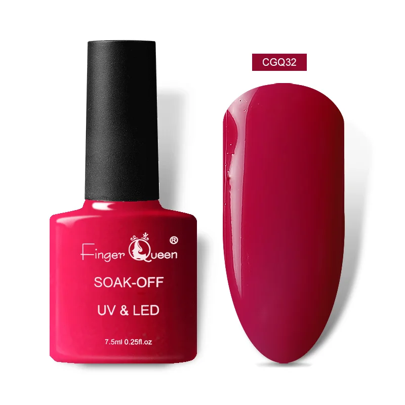 Fingerqueen лак для ногтей кофейно-серая красная серия ногтей Varnich чистый цвет ногтей лак для украшения 7,5 мл - Цвет: CGQ32